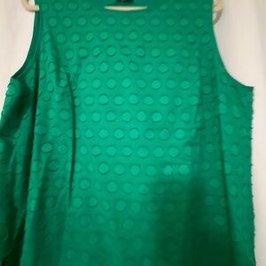 Talbots Emerald Green Textured Circle-Pattern Tank Top